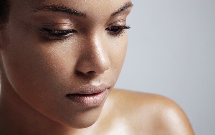 a close-up of a woman's face